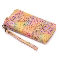 Velká korková peněženka - Rainbow, jeden zip