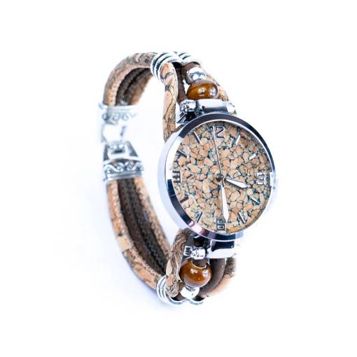 Foto - Dámské korkové hodinky eco-friendly - Cara, hnědé